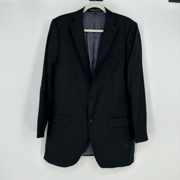 Indochino Mens Wool Newbury Sport Coat Blazer 44 Regular Black Two Buttons - Picture 2 of 14